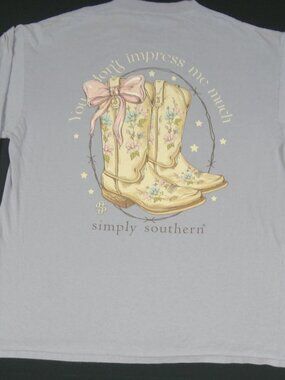 SIMPLY SOUTHERN YOU DON'T IMPRESS ME MUCH - BLUE LONG SLEEVE LARGE T-SHIRT M89
